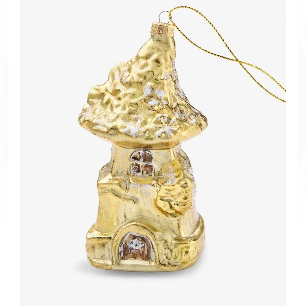 LIMITED TIME OFFER Enchanted Forest Glass Fairy House Ornament,
